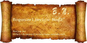 Bogosavljevics Noé névjegykártya